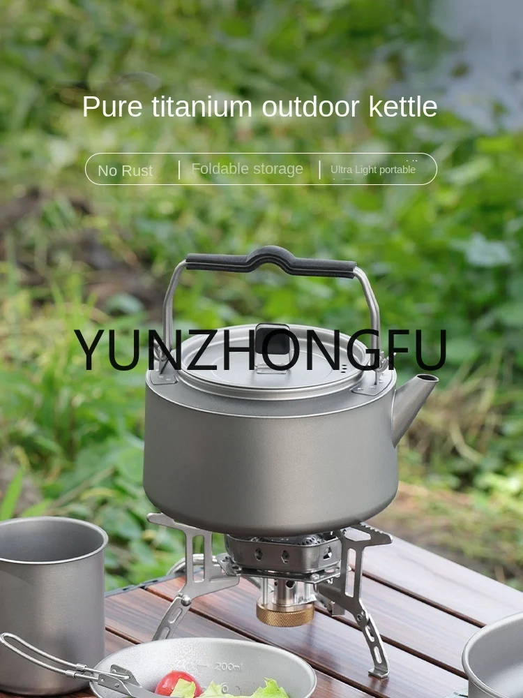 Outdoor Kettle Tea Making Special Suit Portable Titanium Alloy Open Fire Water Picnic Teapot