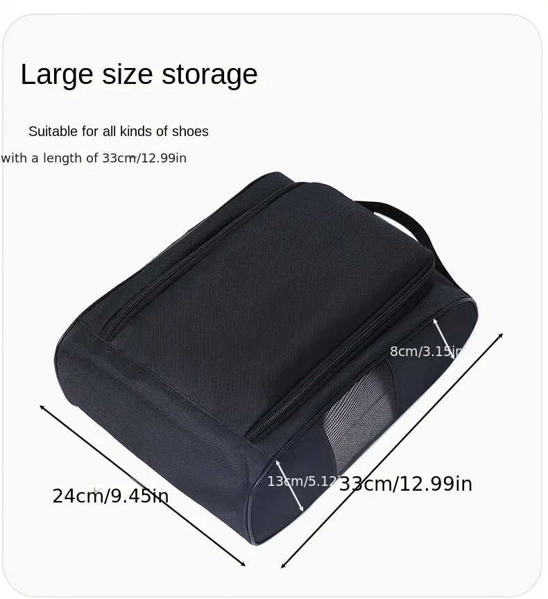 Tragbare Golfschuh-Tasche aus Oxford-Gewebe, atmungsaktive, leichte Golf-Handtasche, staubdichte Fußball- und Tennisschuh-Tasche – Detail 4