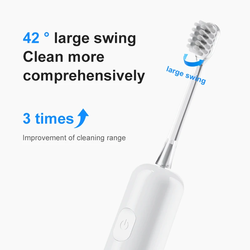 Ebonee S7 Sikat Gigi Elektrik Menyapu Pria dan Wanita Dewasa Rambut Lembut Gelombang Suara Cerdas Otomatis Penuh