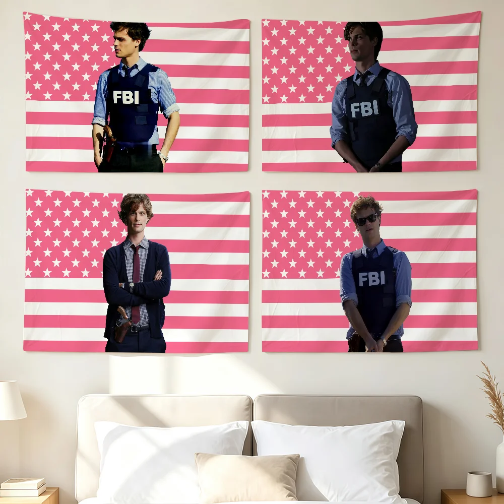 TV C-Criminal M-Minds Spencer Reid FBI Flag Wall Decorations Home Decor Suitable For Living Rooms Bedrooms Dormitories Parties