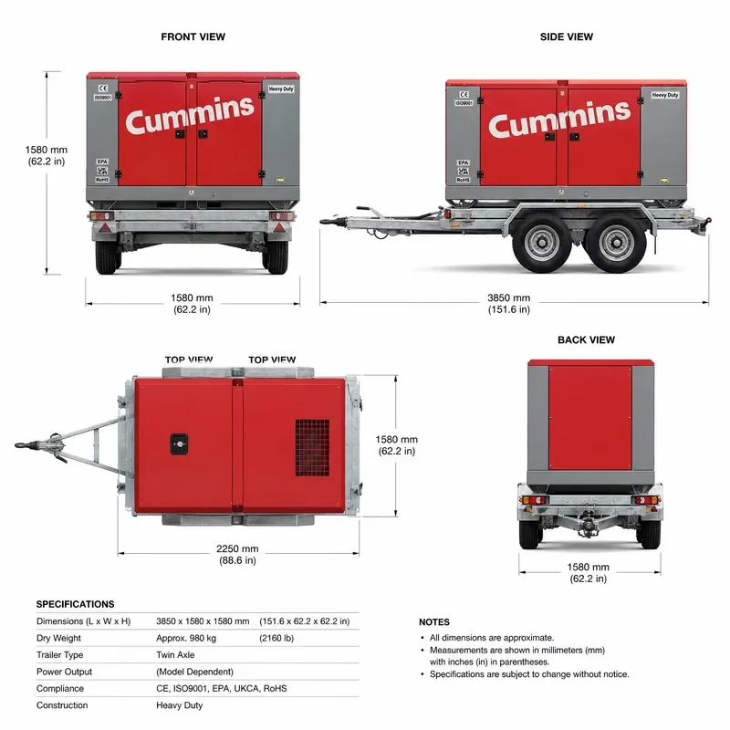 For 440 kW 550 KVA High Efficiency Generator Set 3 Phase Super Silent AC Power Open Frame with Auto Remote