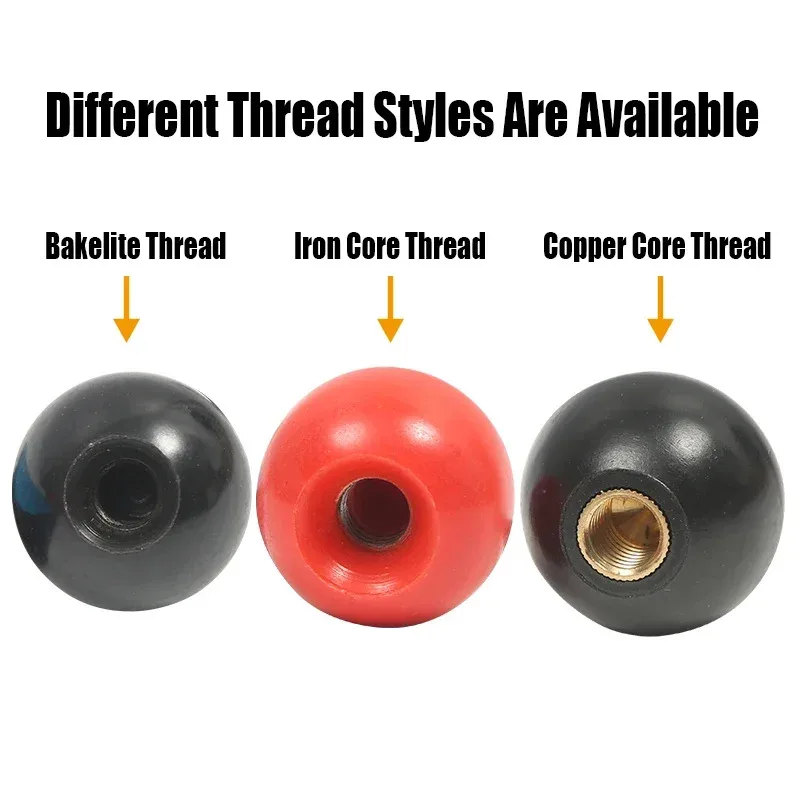 1PCS Bakelite Handle Ball M4 M5 M6 M8 M10 M12 Thread Copper Core Machine Tool Replacement Ball Lever Knob Clamping Ball Head Nut