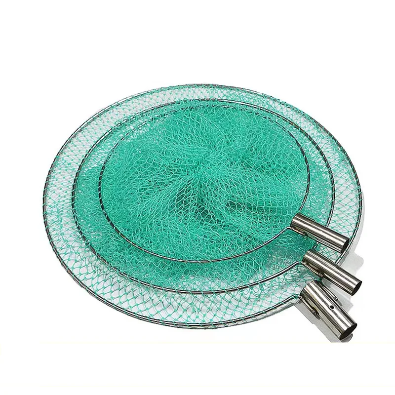 Lawaia Fishing Landing Net Stainless Steel Net Head Multi-strand Nylon Fishing Net Fly Fishing Dip Net Pesca