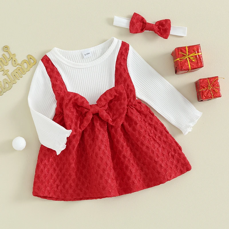 Toddler Girls Floral Print Ruffle Sleeve Dress with Bow Headband Set Spring Summer Fashion Cute Princess Dress for Baby Girls image 3