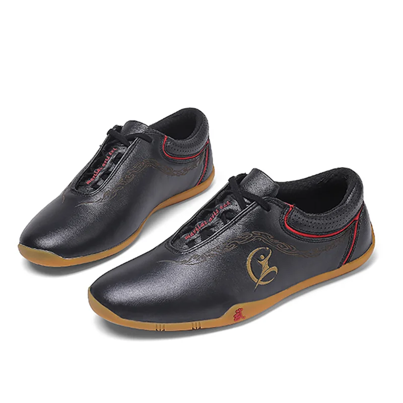 Scarpe Tai Chi in pelle bovina di alta qualità Scarpe Kung Fu Wushu in vera pelle morbida Sneaker per arti marziali Calzature per allenamento sportivo