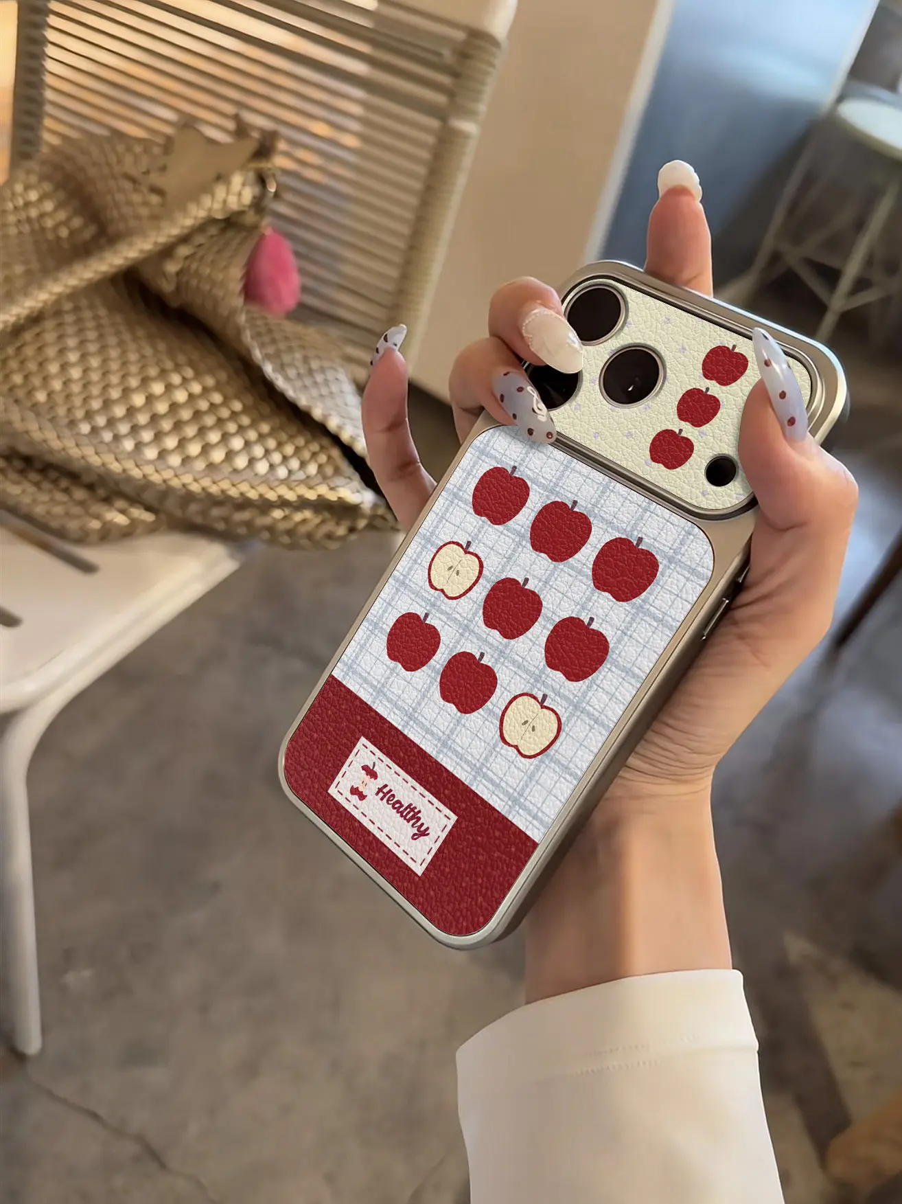 Koreanische Niedliche Welpen-Karo-Imitat 17 Handyhülle für iPhone 13 14 15 16 17 Pro Max 17Pro, Galvanisierter Stoßfänger, Stoßfeste Lederhülle – Detail 23