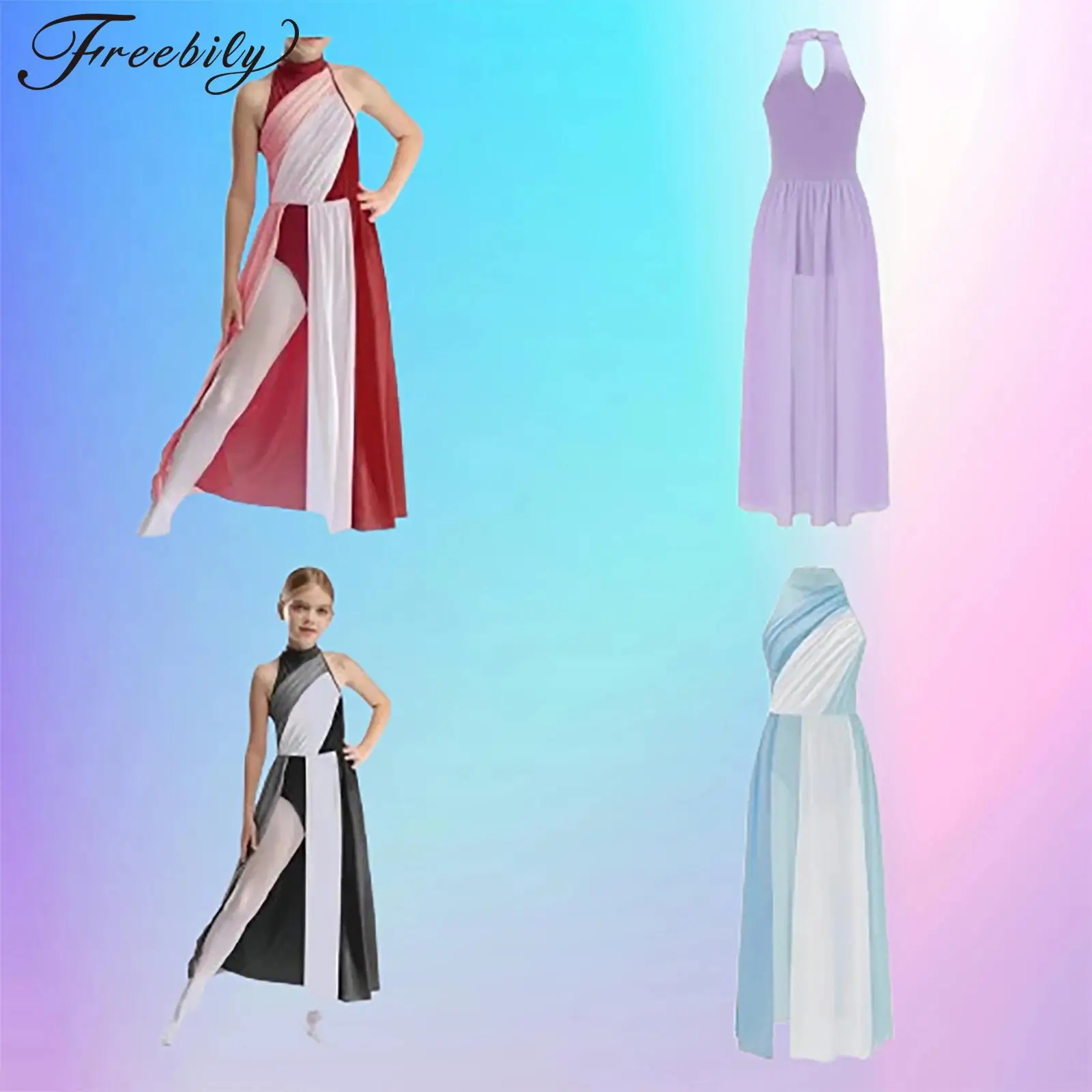 

Детское лирическое танцевальное платье для девочек, сетчатое гимнастическое трико с разрезом и юбкой, современный танцевальный костюм, платье для поклонения