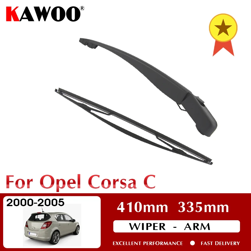 KAWOO Car Rear Wiper Blades Back Window Wipers Arm For Opel Corsa C Hatchback (2000-2005) 410 mm Auto Windscreen Blade