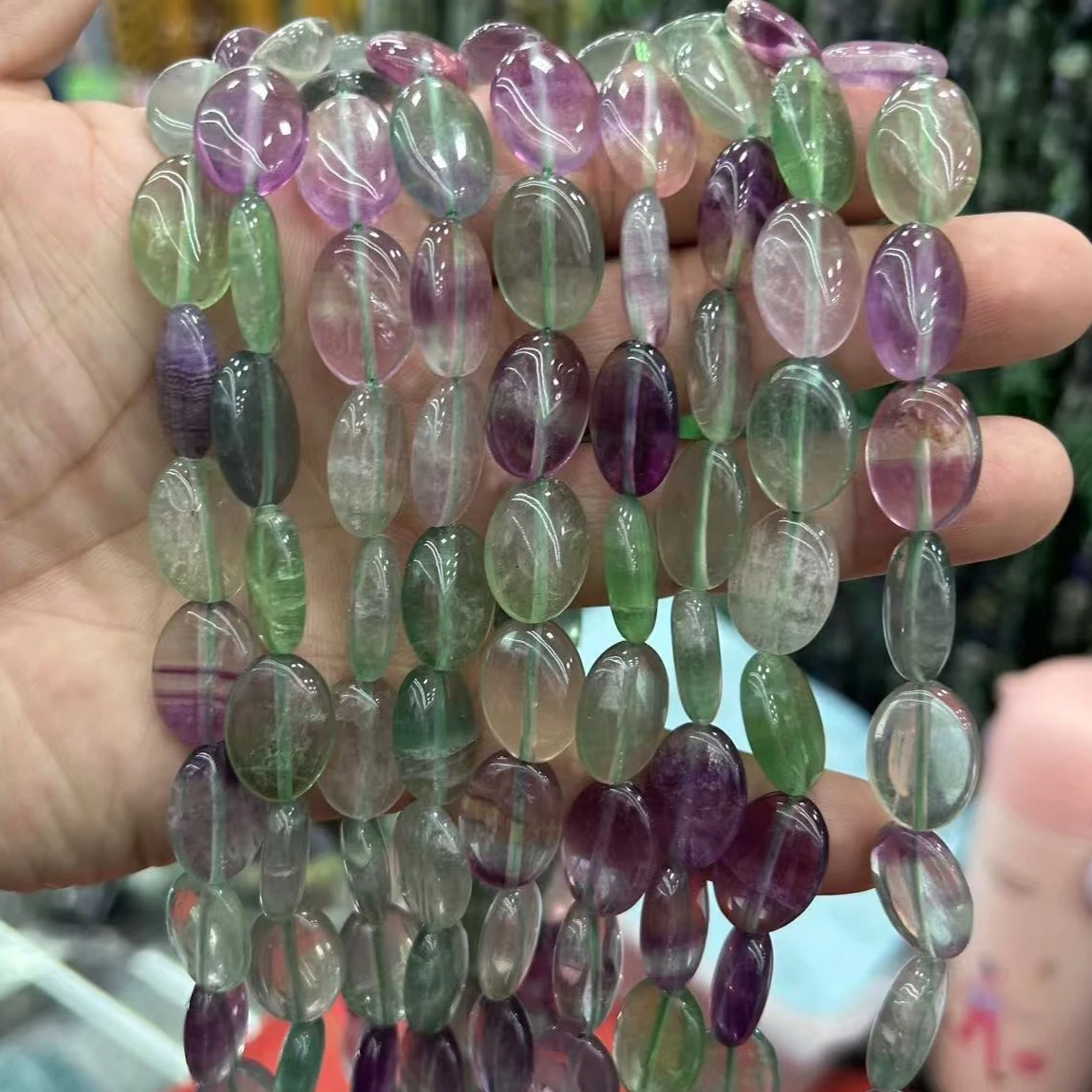 Large Irregular heart water droplet Natual Crystal Quartz Colourful Fluorite Nugget Beads For DIY Jewelry Making