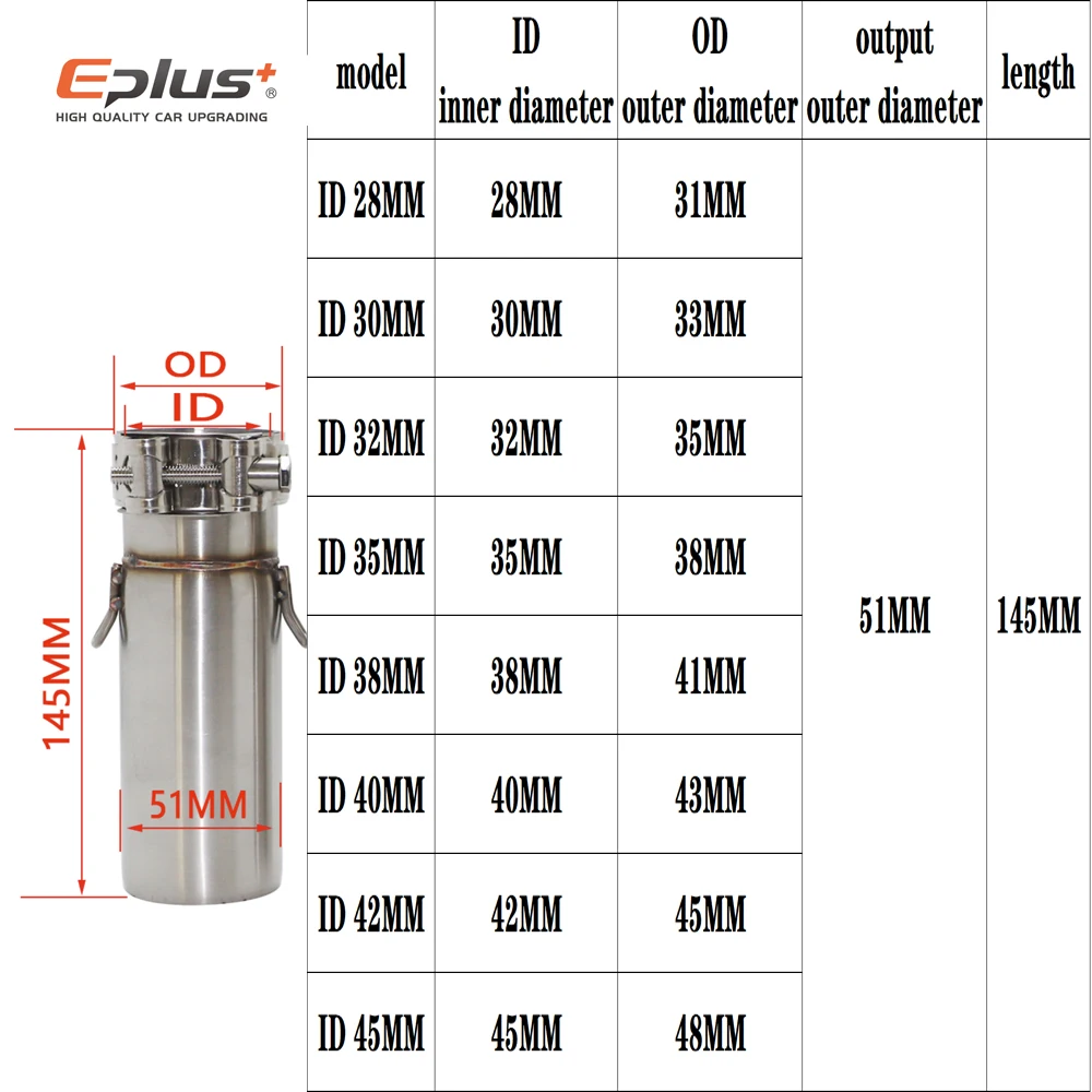 Universal Motorcycle Modification Exhaust Pipe Exhaust Middle Section Adapter 51mm Stainless Steel Reducer Adapter