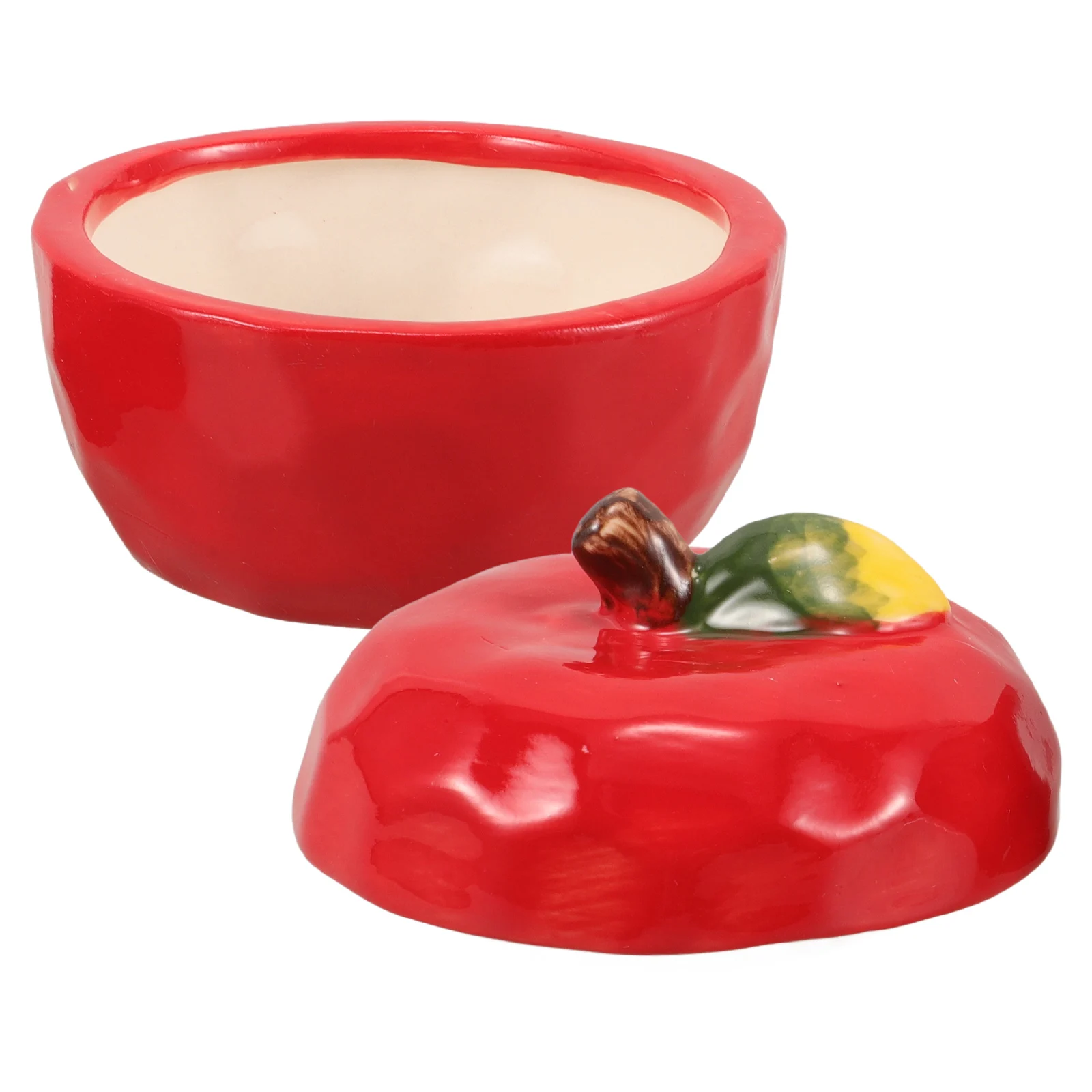 

Christmas Ceramic Apple Scented Jar Red Creative Food Storage Container Sugar Bowl Candy Dish Spice Pot Tea Canister Home