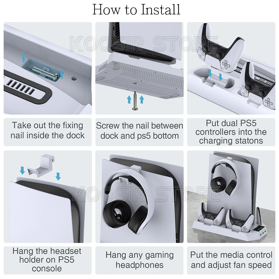 ใหม่ PS5คอนโซล Universal ตรง Multifunction Cooler ขาตั้ง Gamepad สำหรับ Sony Playstation 5 Disc & Digital Edition