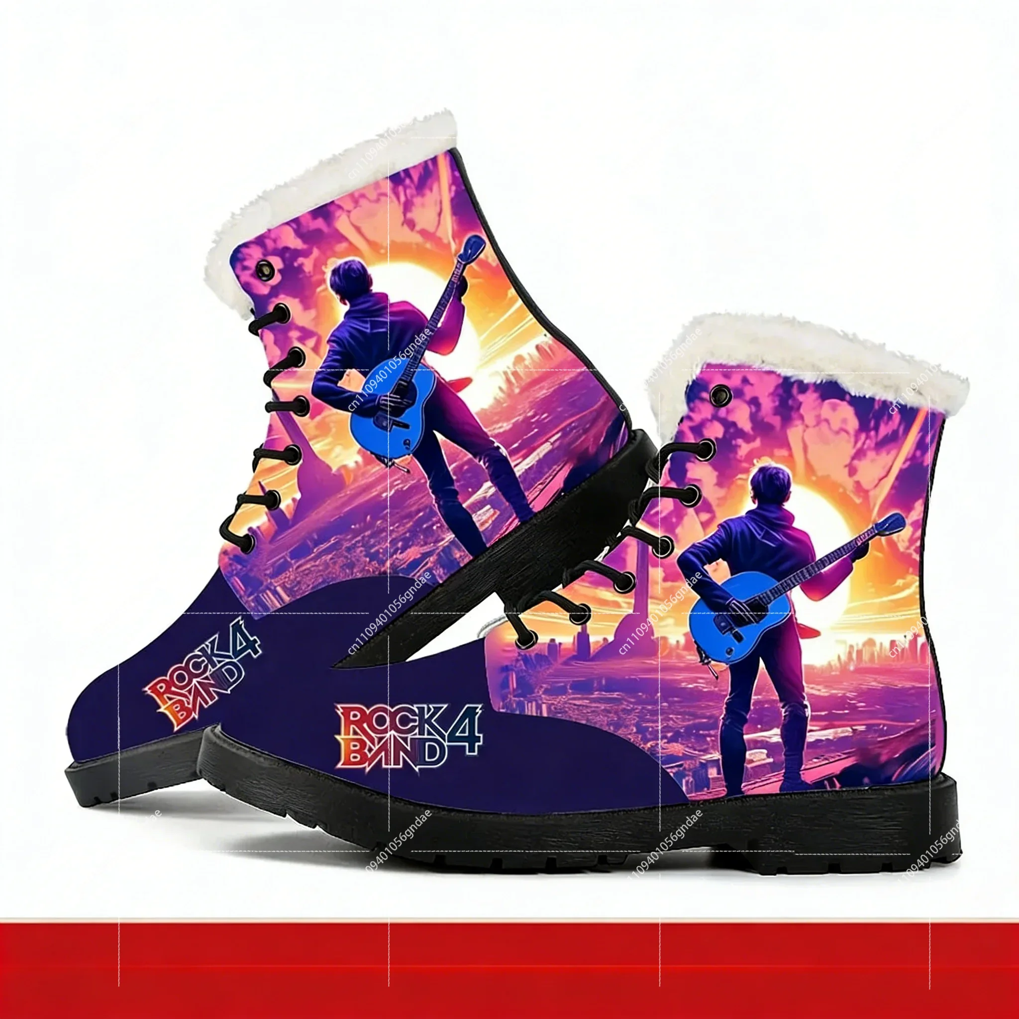 Rock Band 4 Plush Boots Rhythm Games Mens Womens Teenager Shoes Casual Boot Light Warm High Quality Couple Customize Shoe