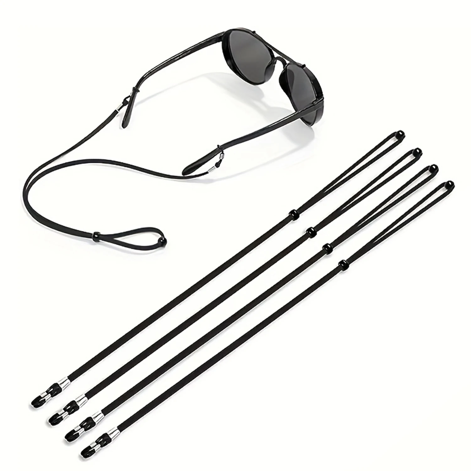4-Piece Glasses String Holder Strap - Stylish Eyeglass Chain for Securely Holding Glasses Around Neck - Unisex Design