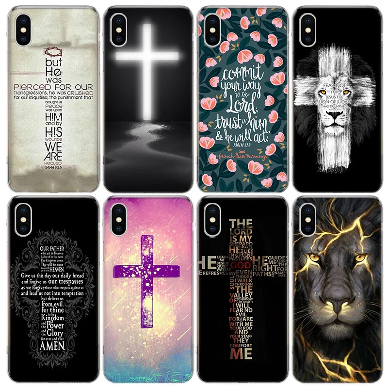 Bible Jesus Christ Christian Cross design Phone Case For Apple Iphone 15 14 13 16 Pro Max Cover 11 12 Mini Fundas X XS Max XR 8