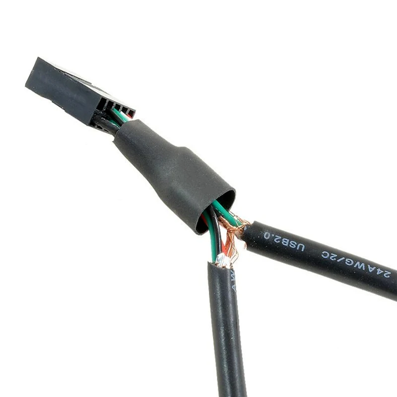 1PCS 15/30/50cm MotherBoard 9Pin Turns USB2.0 Two Extension Line Main board Female Header to Dual USB 2.0 Female Adapter Cable