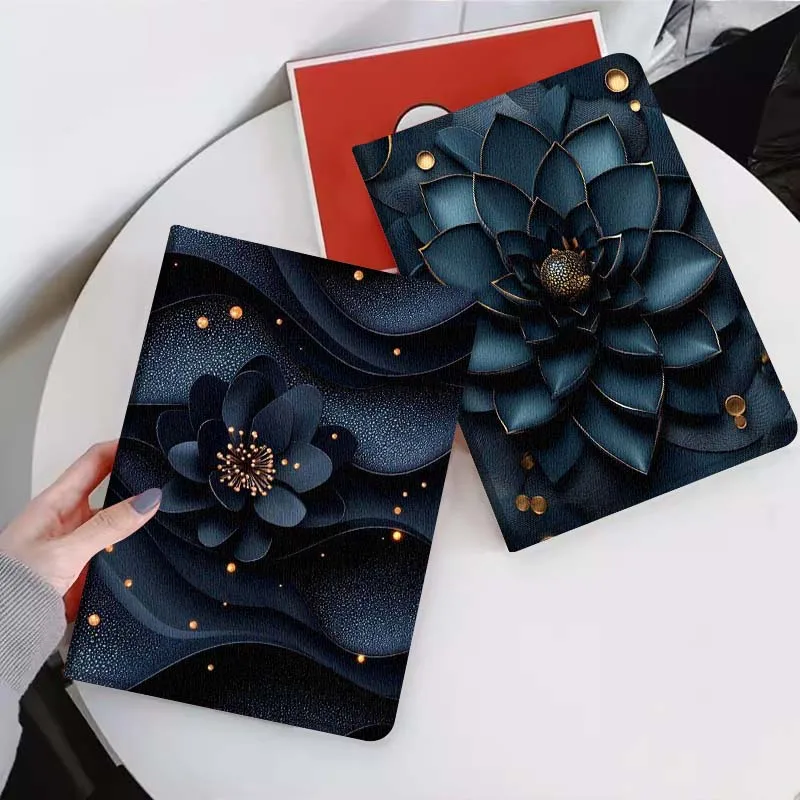 

Popular Blue Lotus Decor For Xiaomi Mi Pad Mini 4 5 6 7 SE Pro Plus Redmi Pad 2 SE 2025 8.8 11 Foldable Tablet Case Gift