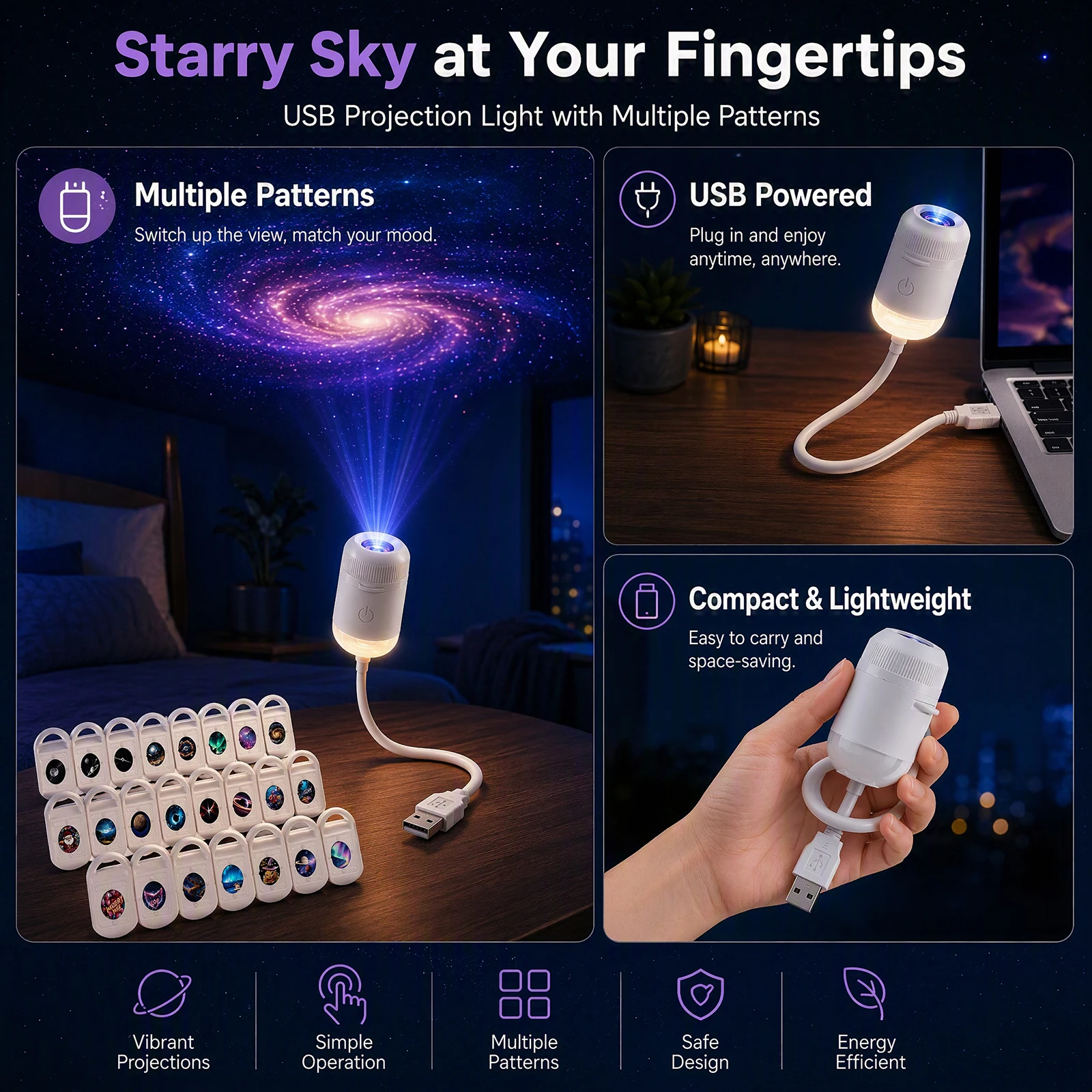 2-in-1 HD 갤럭시 프로젝터 무드등 USB 별빛  - Star Projector Night 리뷰 및 가격