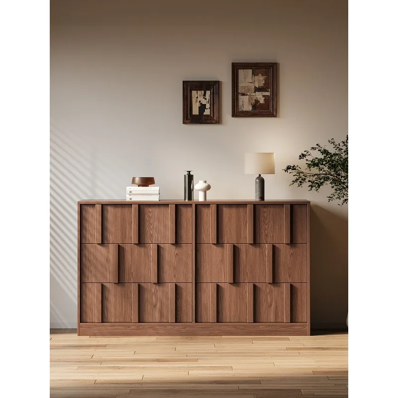 

Medieval solid wood light luxury chest, sofa side cabinet, wall drawer cabinet, household bedroom storage box, shelf cabinet