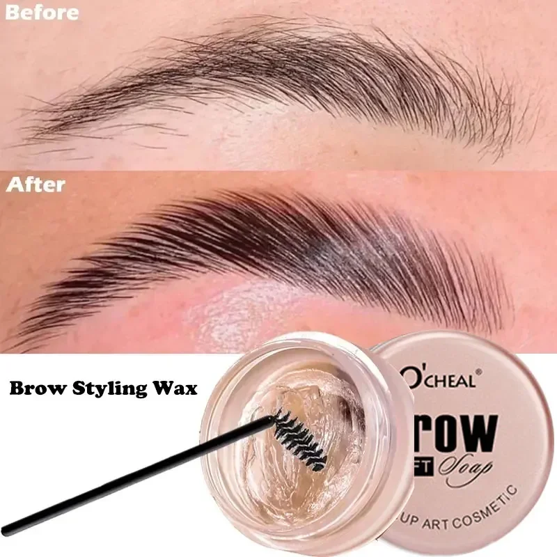 1pcs Waterdichte 3D Wenkbrauw Styling Crème sneldrogende Make-Up Wenkbrauw Beeldhouwen Zeep Natuurlijke Wilde Brow Pommade Instelling Gel Wax