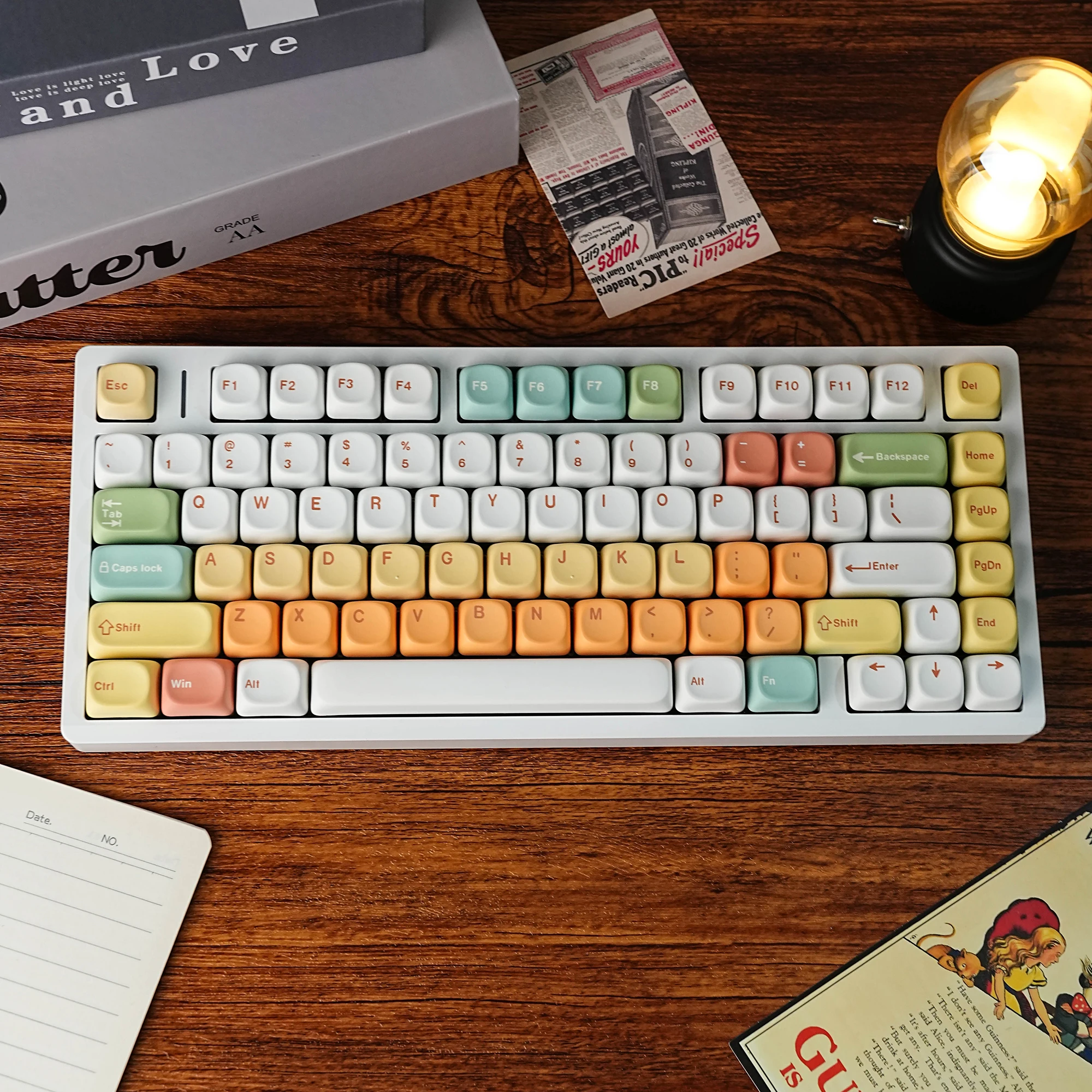Klawisze PBT Moa Candy House 7U Alice Layout, zestaw klawiszy przestrzennych, kompatybilne z ANSI, rosyjskim, koreańskim, ISO, hiszpańskim, niemieckim, francuskim, ABN. — zdjęcie produktu 3