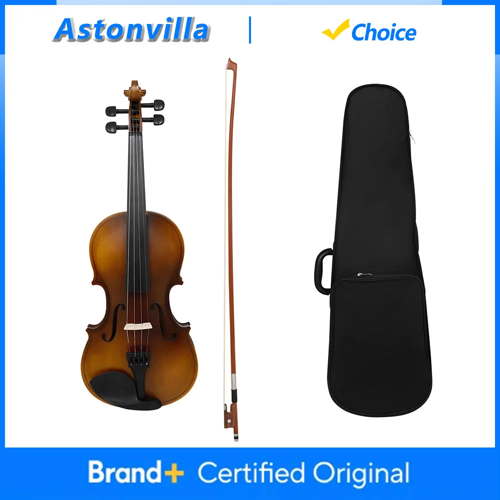 

Astonvilla 4/4 Violin Basswood Vintage Acoustic Violin with Case Bow Professional Stringed Instrument Beginner Musical Gift