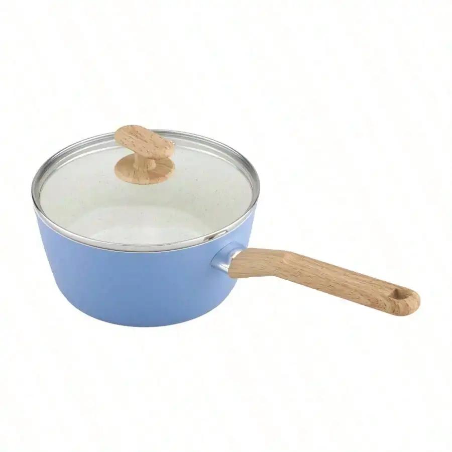 

Healthy Ceramic Titanium - infused Sauce Pan Light Blue 2 Quart for Cooking Healthy Meals