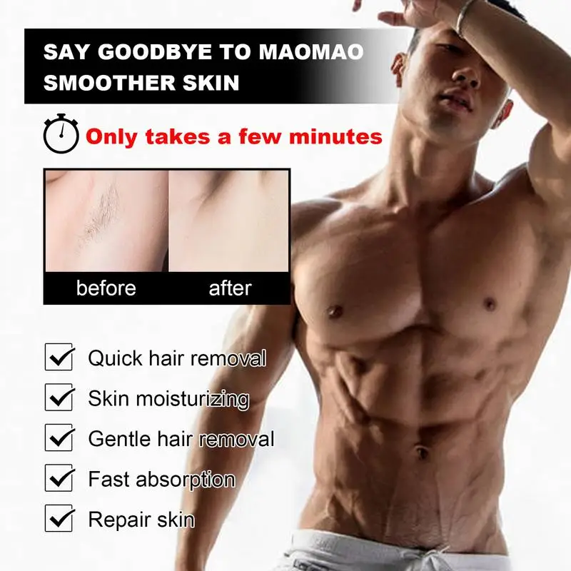 Hair Removal Cream 1.76oz Private At Home Hair Removal Cream For Men Soothing Depilatory For Unwanted Coarse Body Hair