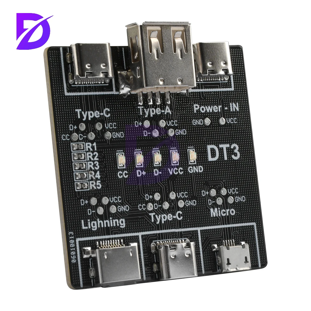 Data Line Detection Board DT3 Micro Type-c Interface USB Data Cable Detection Board Switch USB Data Cable Tester Portable