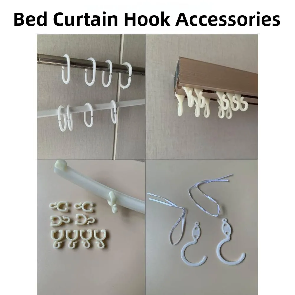 Universal Mosquito Net Hanging Hooks U-Shaped Rail Sliding Wheel Bed Curtain Accessories Dormitory Rod Hooks Cloth Hanging