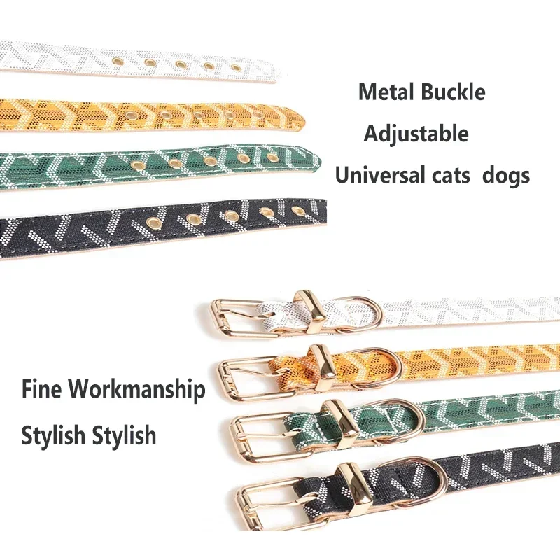 PU Leather Dog Collar Cute Cat Necklace Personalized Collars for Cats Dogs Leash Pets Supplies  Dog Harness Puppy  Accessories