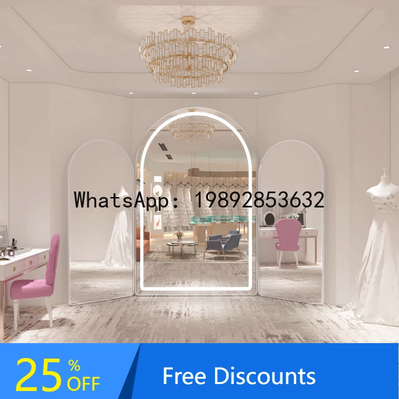 

XL Wedding Dress Shop Three-Sided Mirror Special Dressing Room Wedding Dress Fitting Mirror Full-Length Slimming Beauty