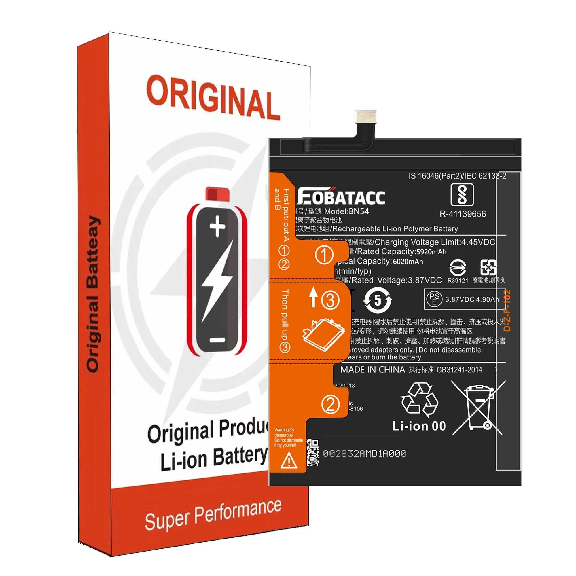 2025 Years 6020mAh BN54 Original Battery For Xiaomi Redmi Note 9 Note9 5G / Redmi 10X 4G Version / Redmi 9 Mobile Phone Battery