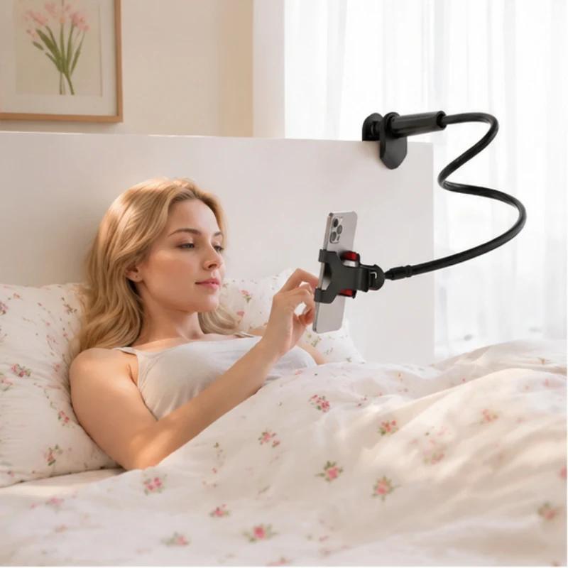 2PCS Universal Long Arm Mobile Phone Holder, Bedside & Desktop Lazy Stand Clamp for iPhone, Xiaomi, Huawei, Samsung 4–7 Inch