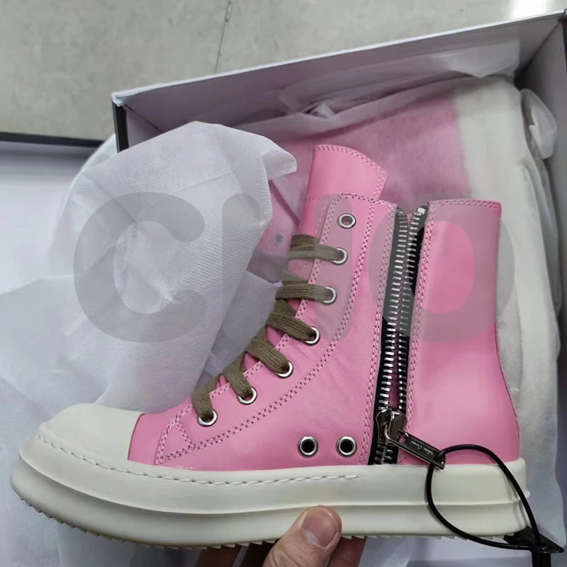 High Street Marke R0 High Top Board Schuhe Turnschuhe Herren rosa Leder Freizeit schuhe Herren Turnschuhe Herren schuhe Damenschuhe