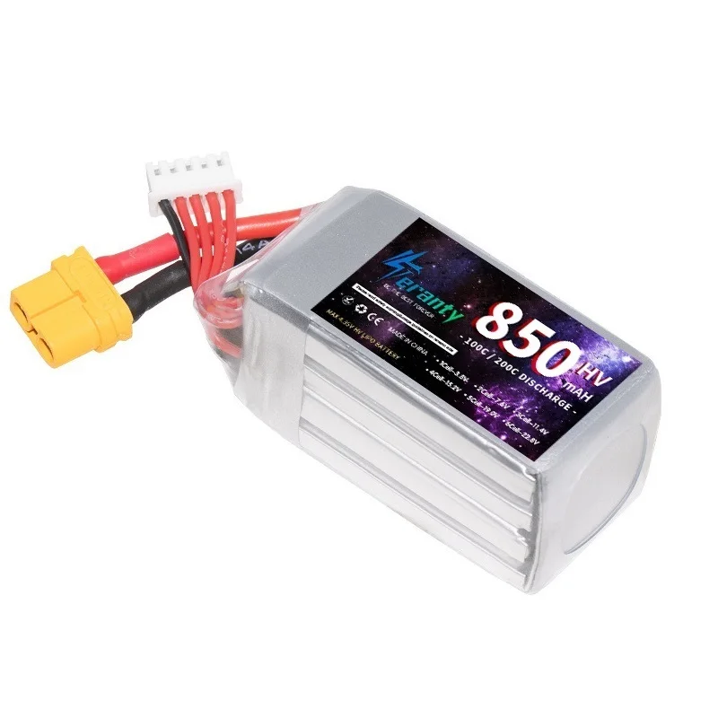 2/4PCS TERANTY 4S Lipo Battery 15.2V 850mAh 100C HV With XT30 Plug For RC FPV Drone Quadcopter Helicopter Airplane