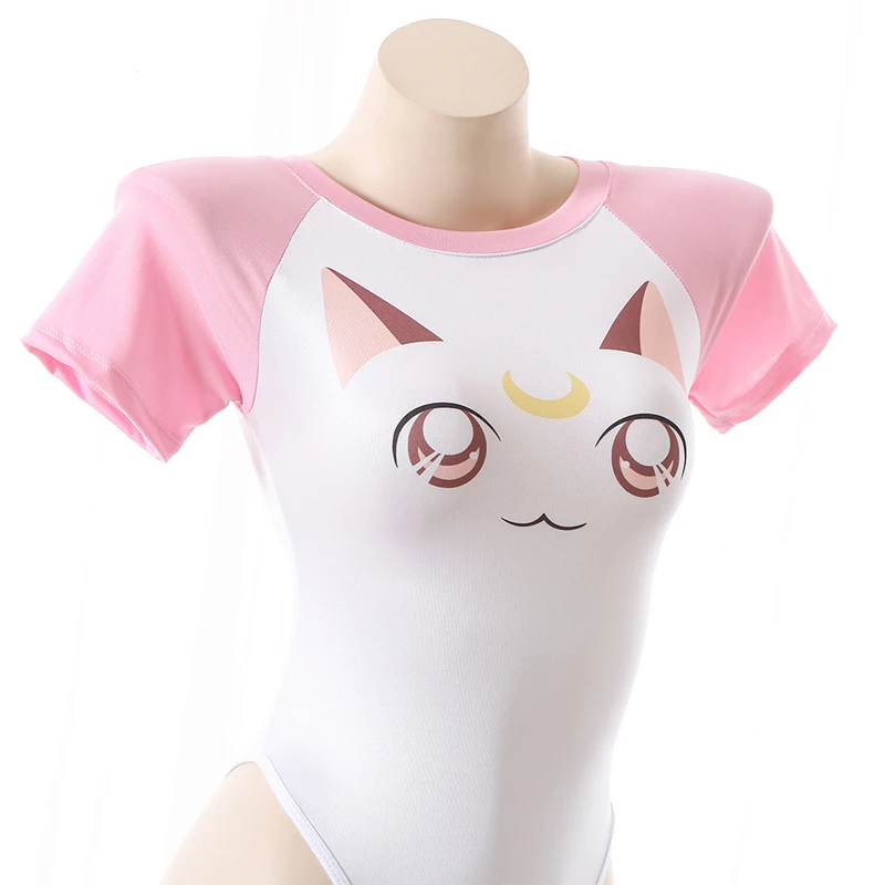 Anilv Pool Party Anime Meisje Student Bodysuit Badpak Uniform Kostuum Zomer Strand Vrouwen Cartoon Eendelig Badmode Cosplay