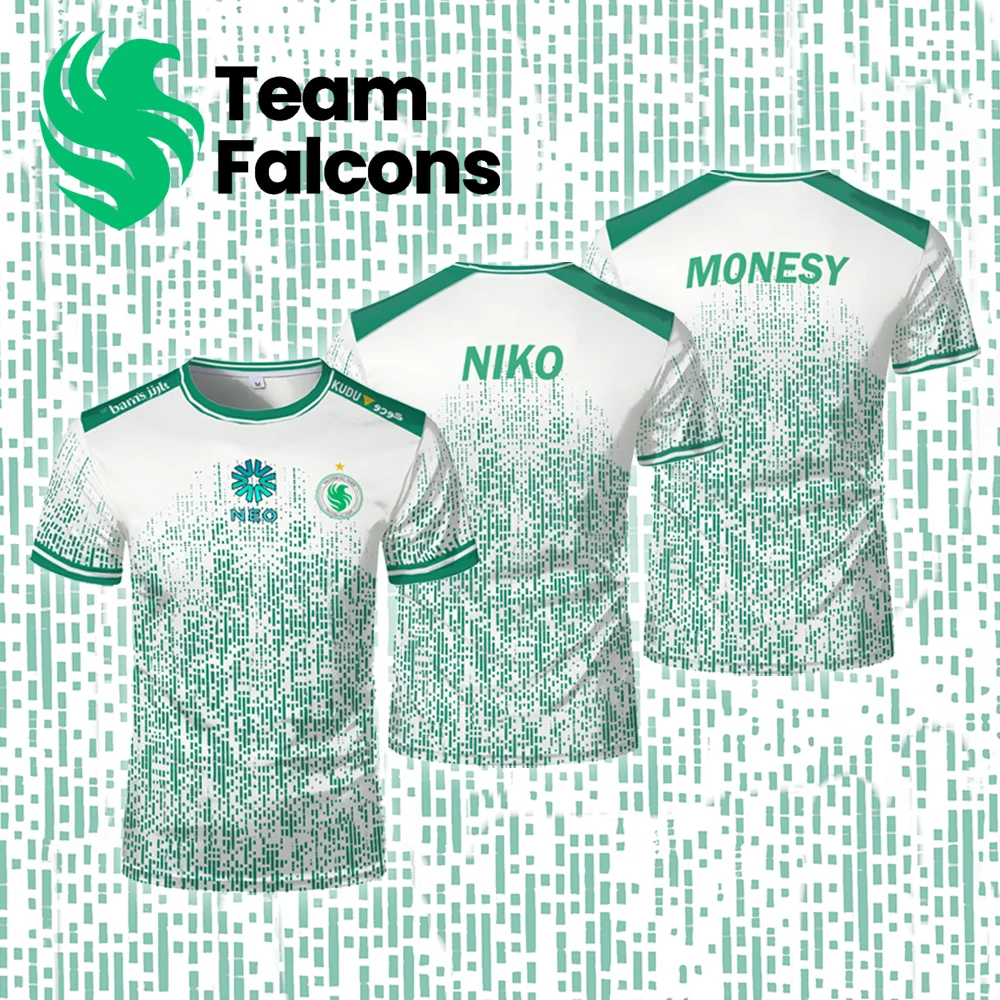 2025 CSGO Pro League Team Falcons Club Uniform CS2 NIKO M0NESY Esports Training Custom Jersey Men's Summer Breathable T-shirt