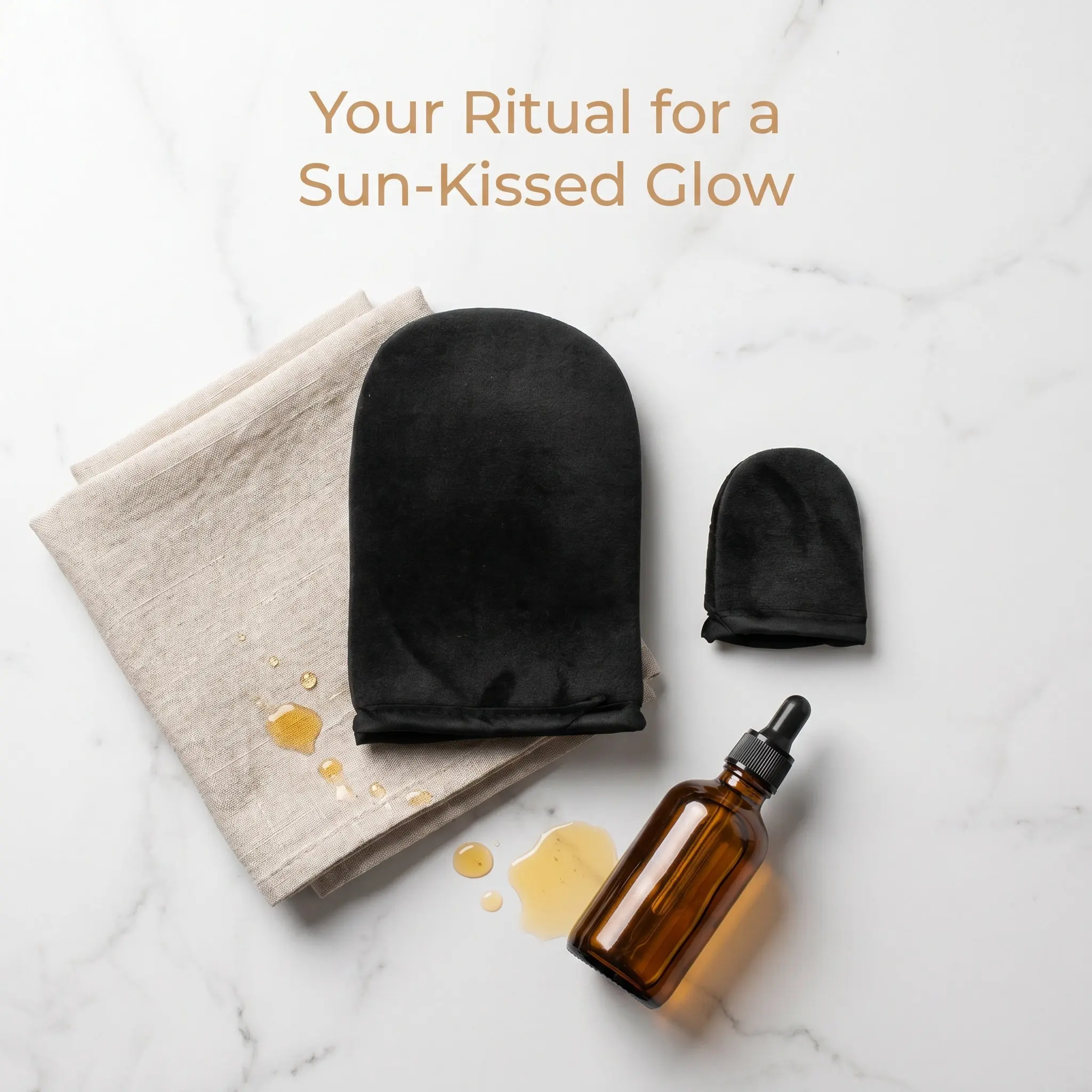 2Pcs Sunscreen Gloves Anti-Drop Flocking Mitt for Tanning Oil Application Soft Compact Makeup Sponge Gloves Women Hand