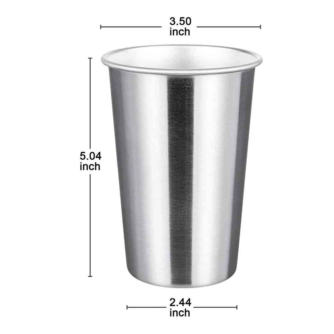 SEWS-Premium Stainless Steel Cups 16 Oz Pint Cup Tumbler (8 Pack) - Stackable Durable Cup