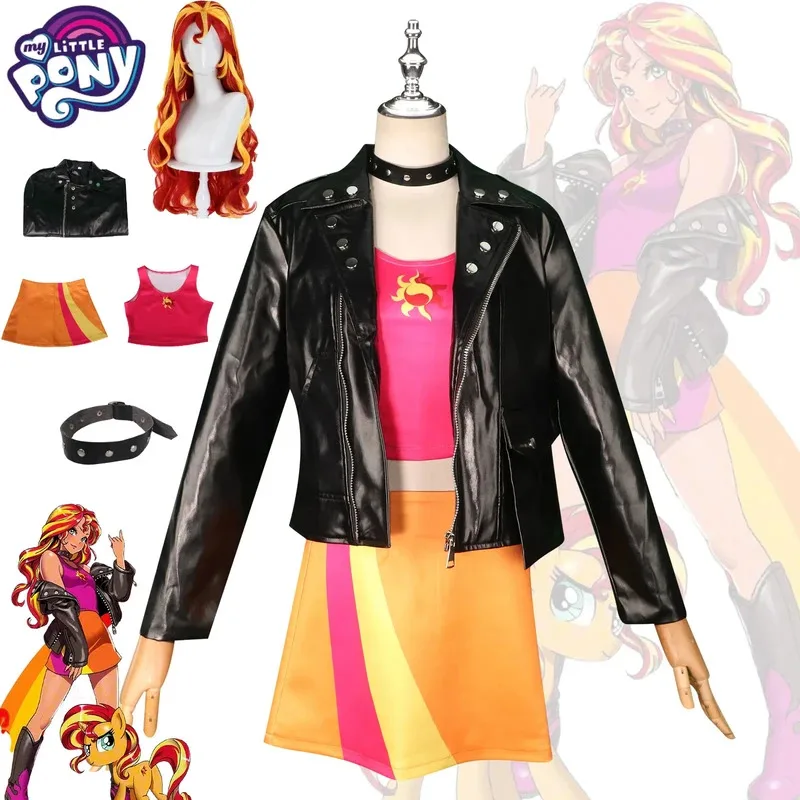 

Cartoon Pony Polly Cosplay Costume Role Afterglow Little Mary Girl European and American Two Yuan Motorcycle Wind Cosplay Set
