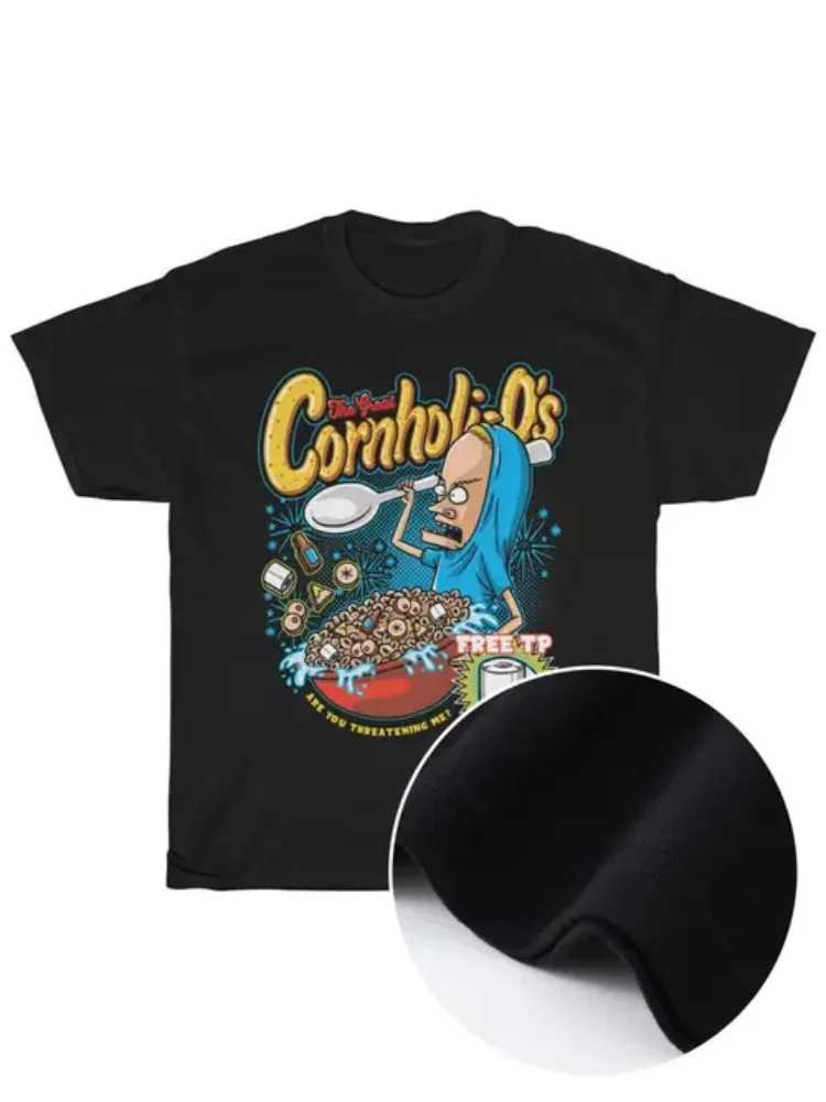 

BeavisCornholio Black T-Shirt - Cornholios Cereal Comedy Cartoon, Butthead Humor