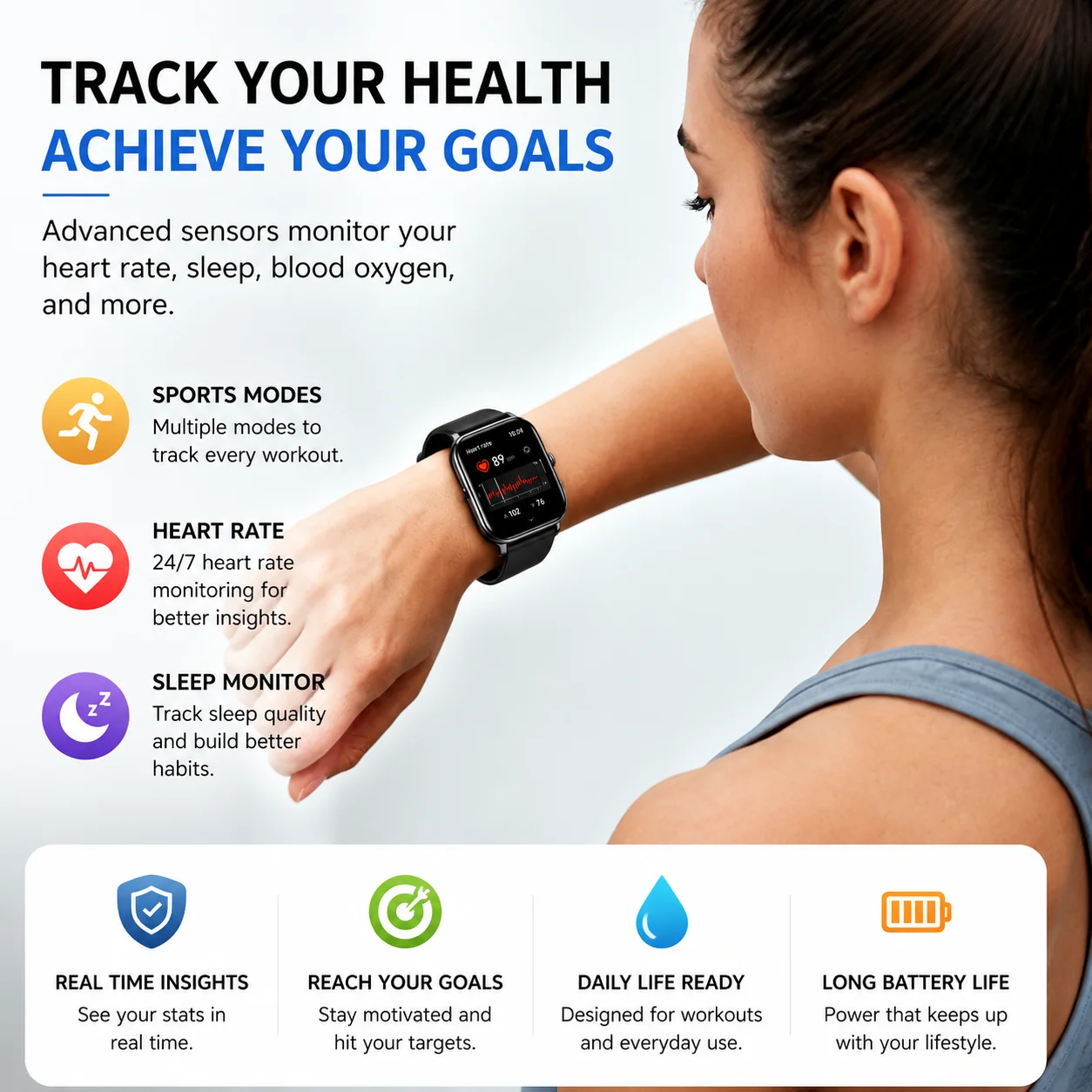 Ultra-Thin Smart Watch Men Women 1.83" HD Bluetooth Call IP68 Waterproof Zinc Alloy Health Fitness Tracker Sleep Monitor view 6