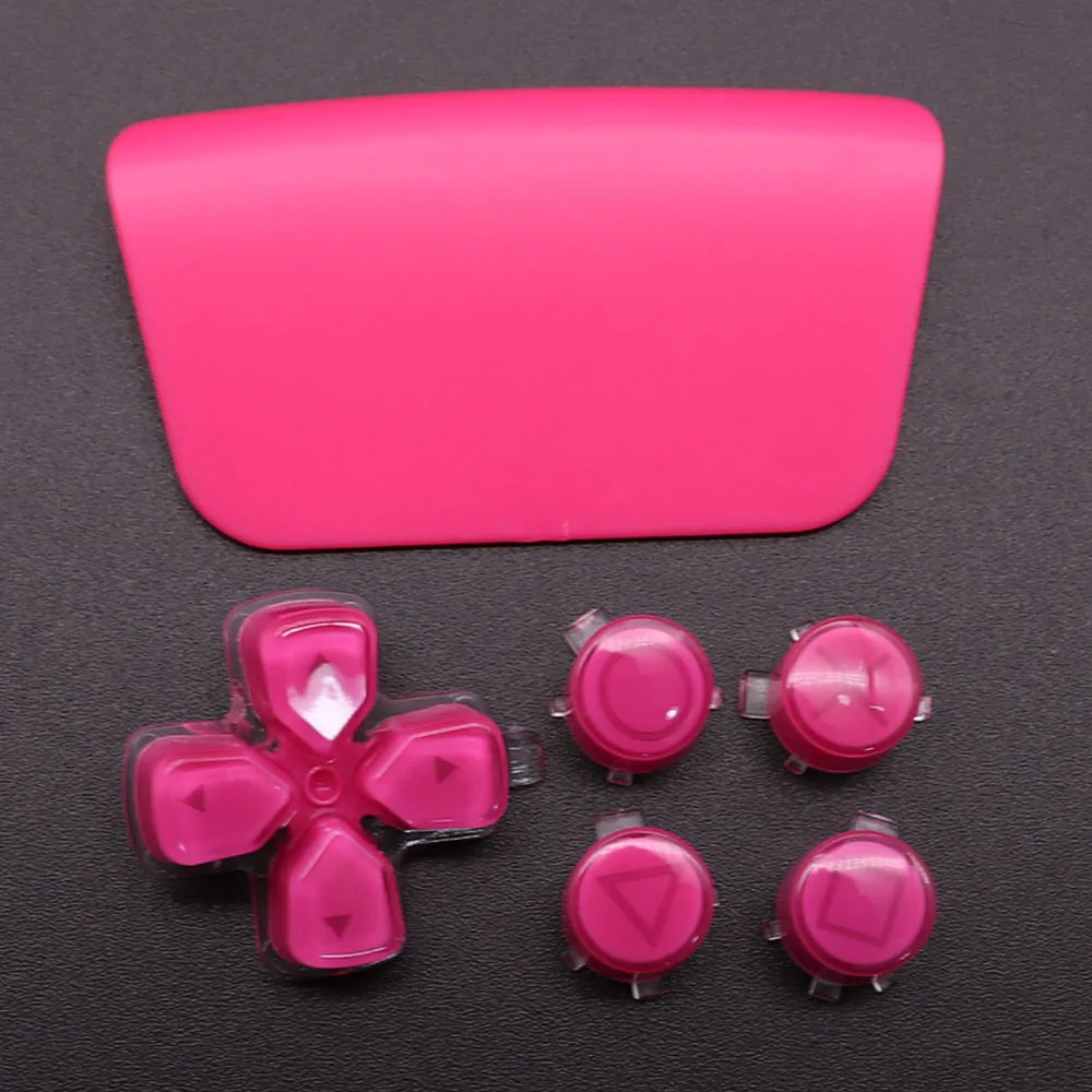 เปลี่ยนพลาสติกคริสตัลปุ่ม L1 R1 L2 R2 ABXY D Pad Driection Key ชุดทัชแพดพลาสติกสำหรับ PS5 Controller