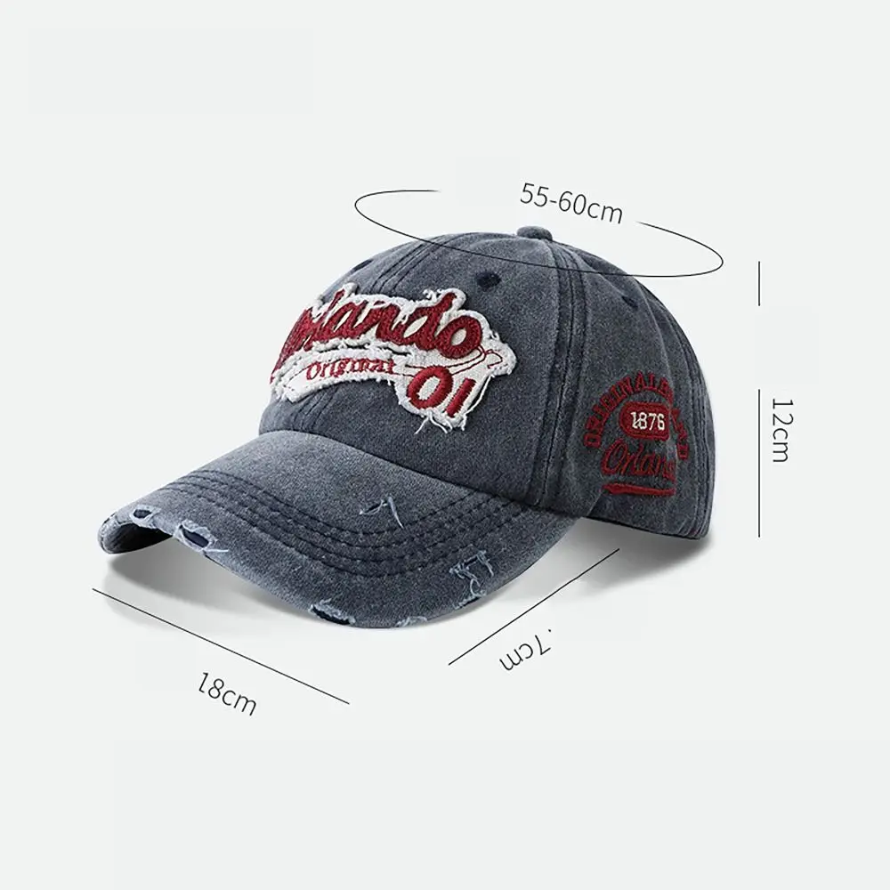 Cómoda gorra de béisbol con bordado de 01 letras, lengua de pato ajustable, gorra informal con visera, sombrero protector solar para la cara más pequeña para adolescentes