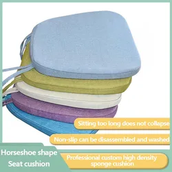 Dining Chair Cushion Pad with Ties Anti Slip Indoor Seat Cushion D-Shaped Thickened Office Kitchen Garden Computer Chair Cushion
