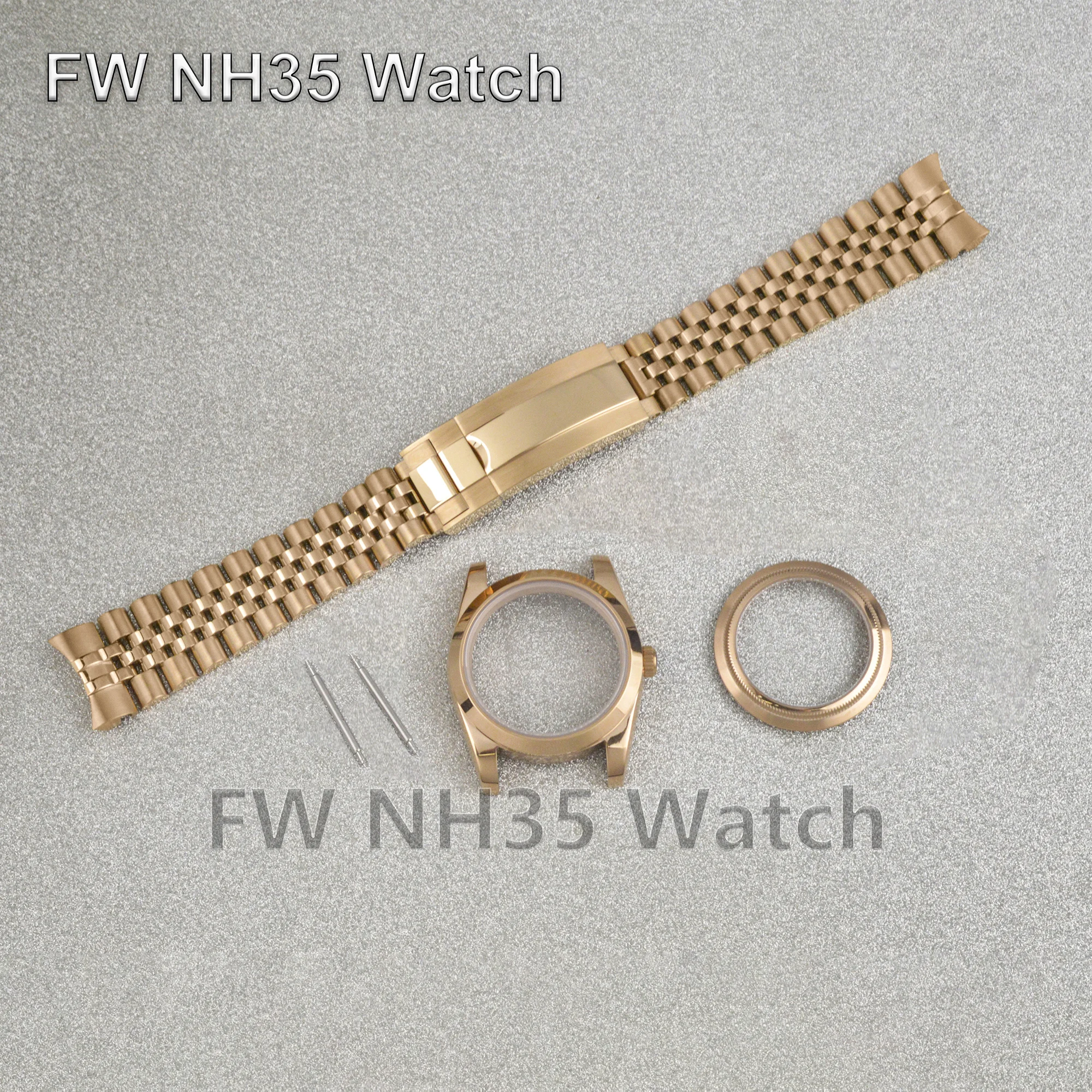 Jubilee Bracelet NH35 Watch Case for Datejust Sapphire Glass Stainless Steel Case fit NH34/NH35/NH36 Movement Watch Replacements