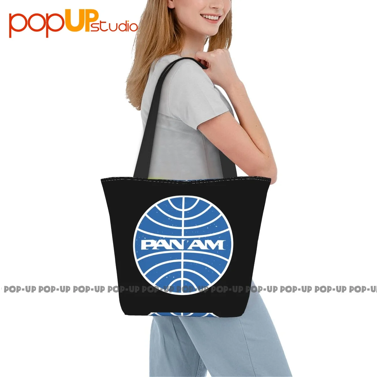 Pan Am Airways Travel Handbags Convenient Shopping Bag Supermarket