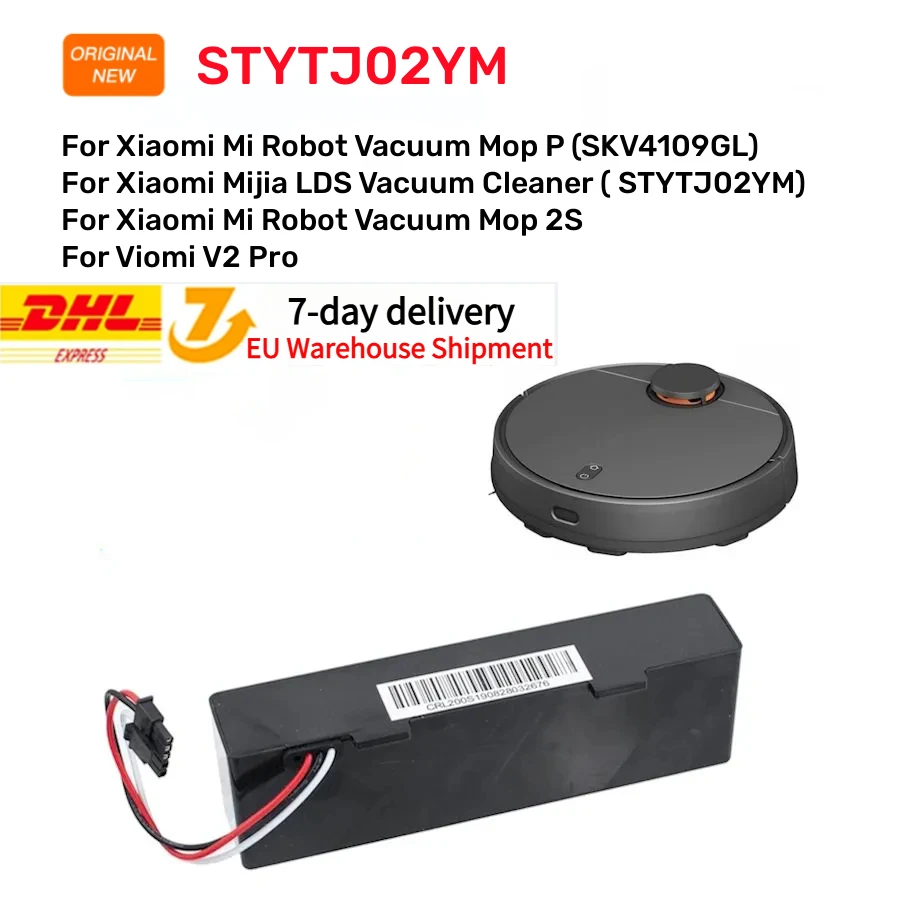 STYTJ02YM Battery Original 14.8V for Xiaomi Mijia LDS Vacuum Cleaner,Mi Robot Vacuum-Mop P,Mi Robot Vacuum-Mop 2S/Haier JX37