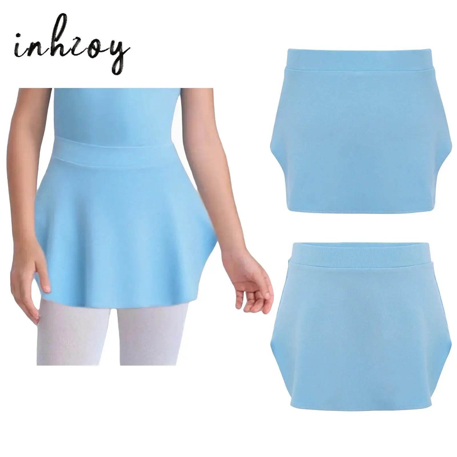 

Kids Girls Ballet Dance Skirt Solid Color Elastic Waistband Sides Slit A-line Skirts for Lyrical Dance Practice Training Bottoms